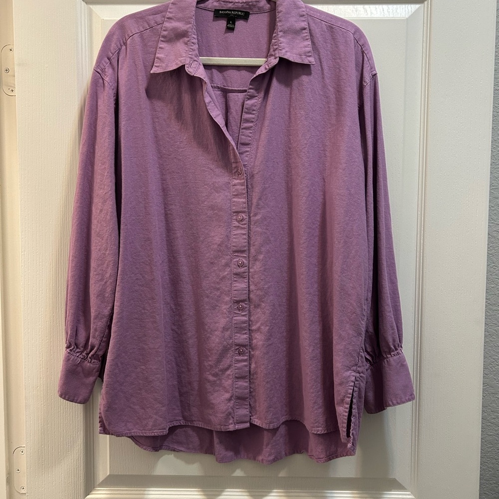Banana Republic Purple Button Down Shirt